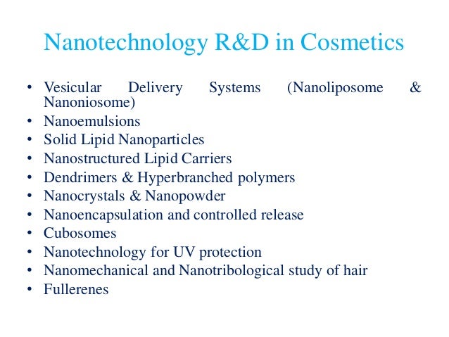 application of nanotechnology in cosmetics pdf