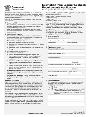 queensland transport learners application form