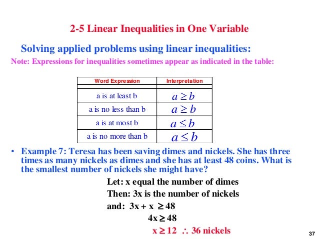 applications of inequalities word problems