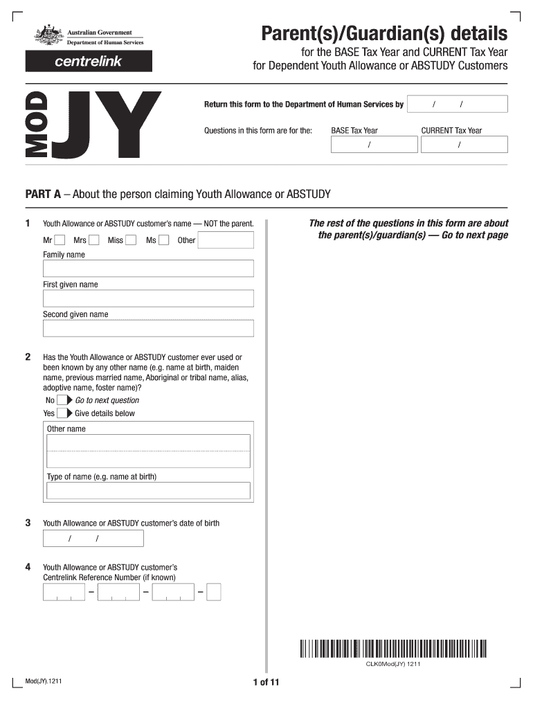 centrelink application form for youth allowance