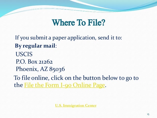 application to renew green card form i 90