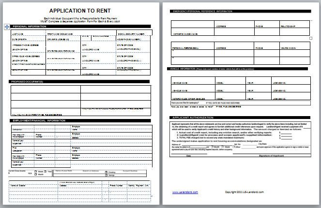 chalk real estate rental application form